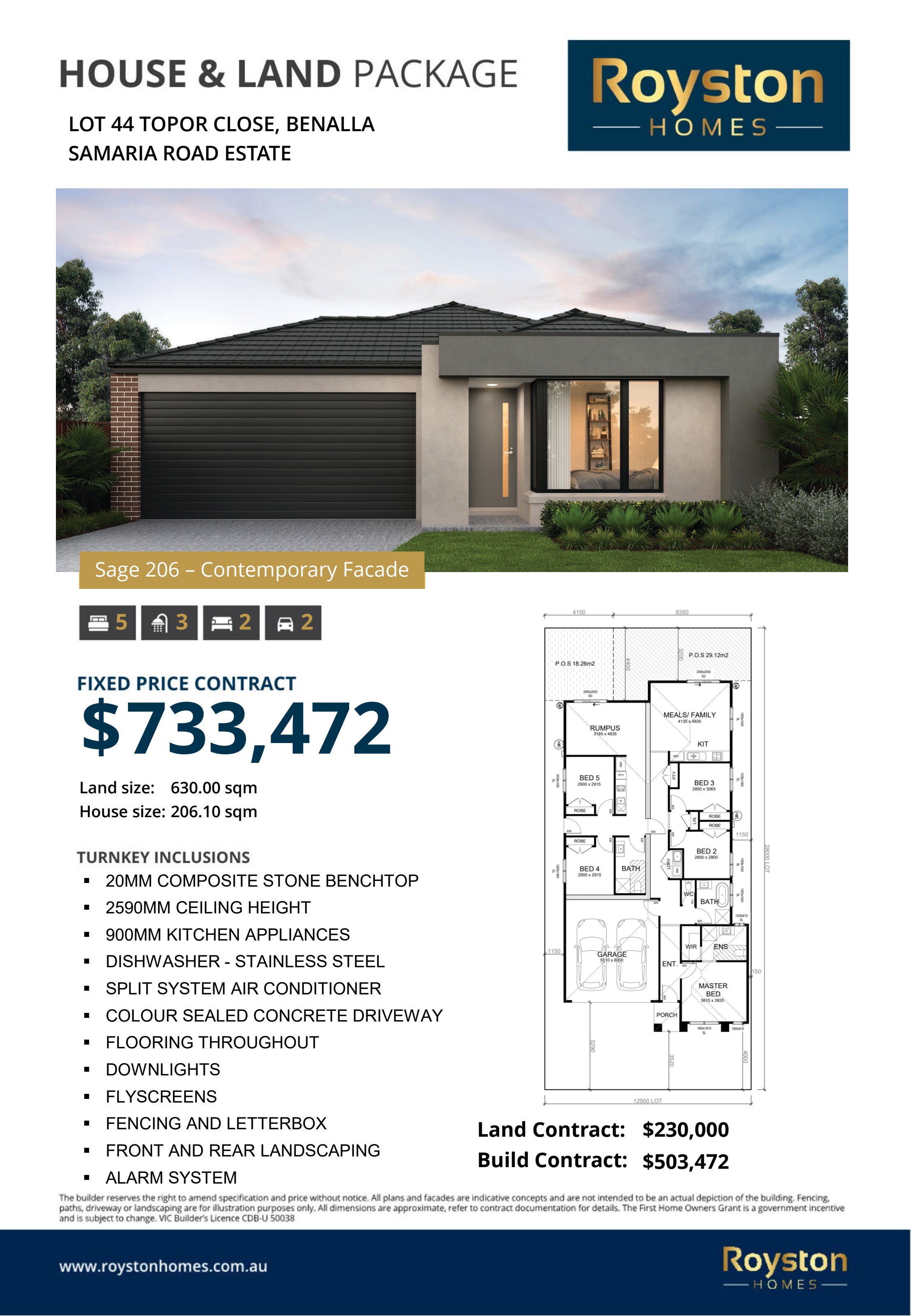 Floorplan for Lot 44 Topor Close, Benalla