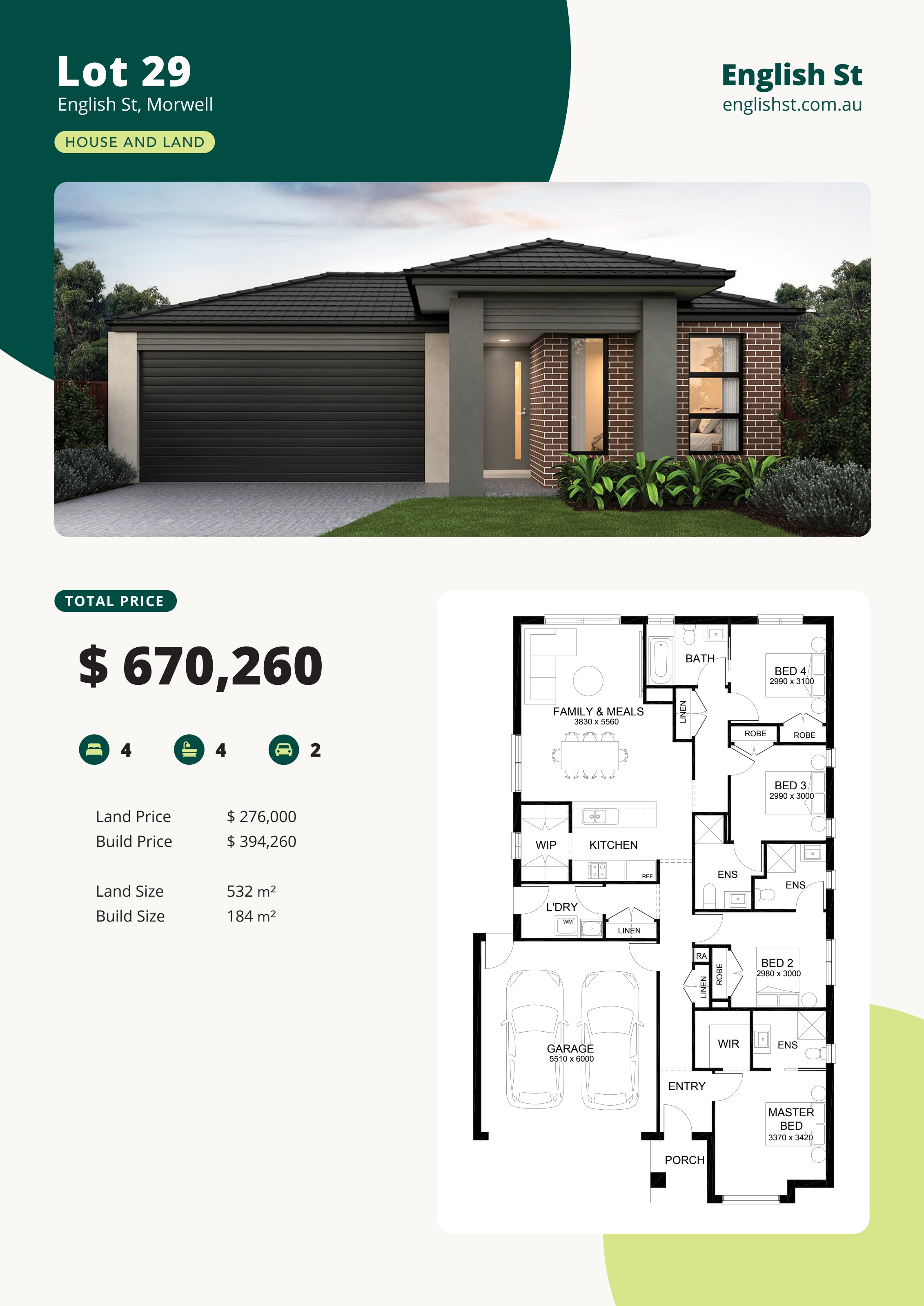 Floorplan for Lot 29 English Street, Morwell