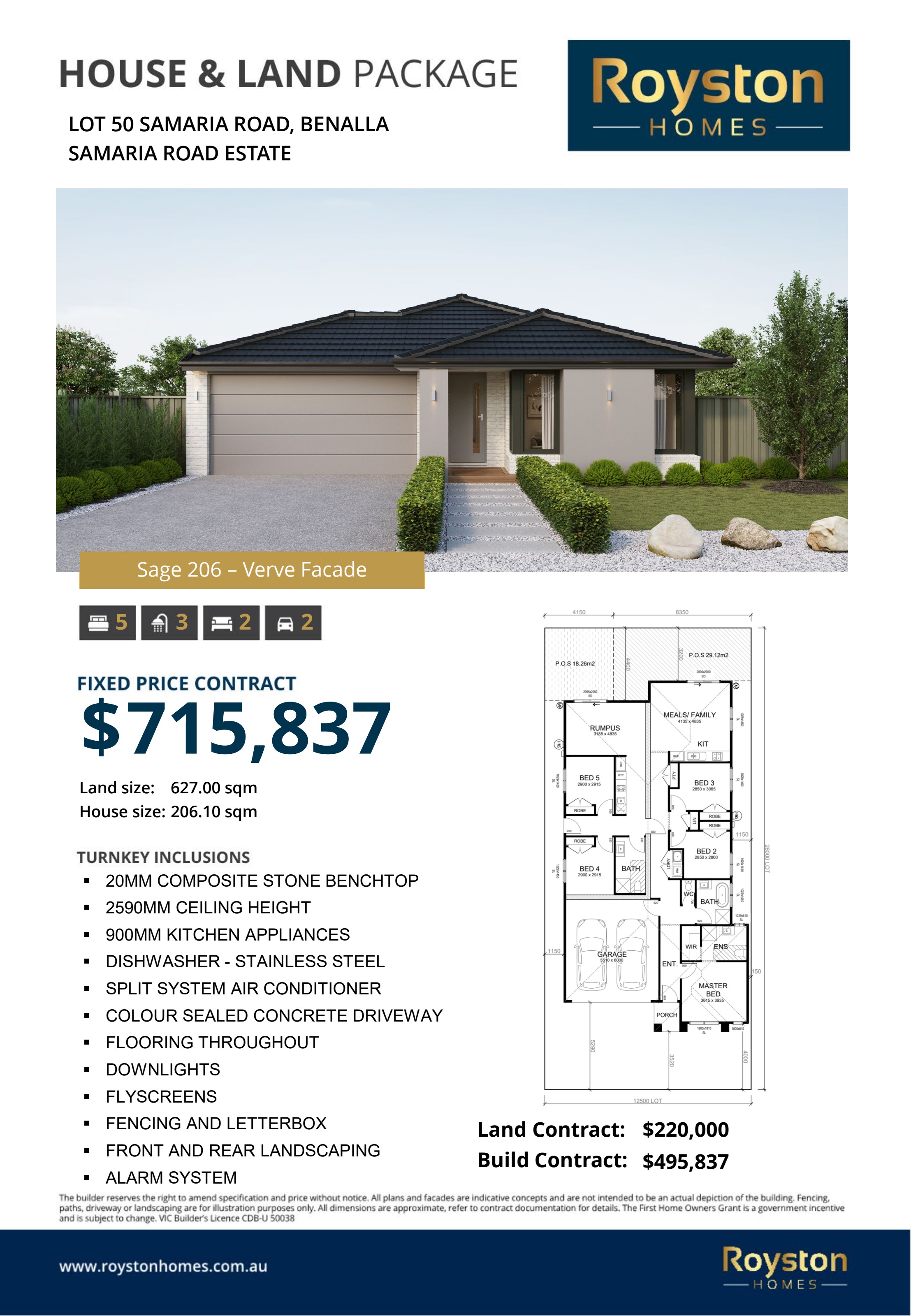 Floorplan for Lot 50 Samaria Road, Benalla
